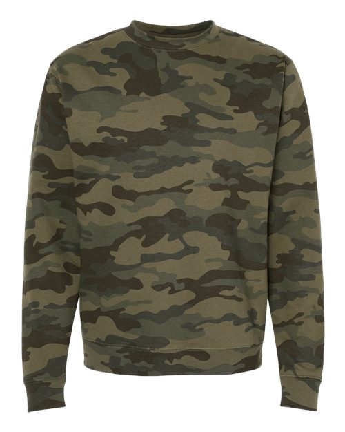 Independent Trading Co. SS3000 — Unisex Midweight Crewneck Sweatshirt — Forest Camo
