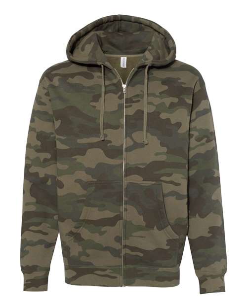Independent Trading Co. IND4000Z — Unisex Heavyweight Full-Zip Hooded Sweatshirt — Forest Camo