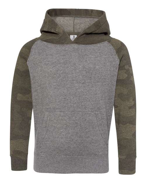 Independent Trading Co. PRM10TSB — Toddler Special Blend Hooded Raglan Sweatshirt — Nickel Heather/ Forest Camo