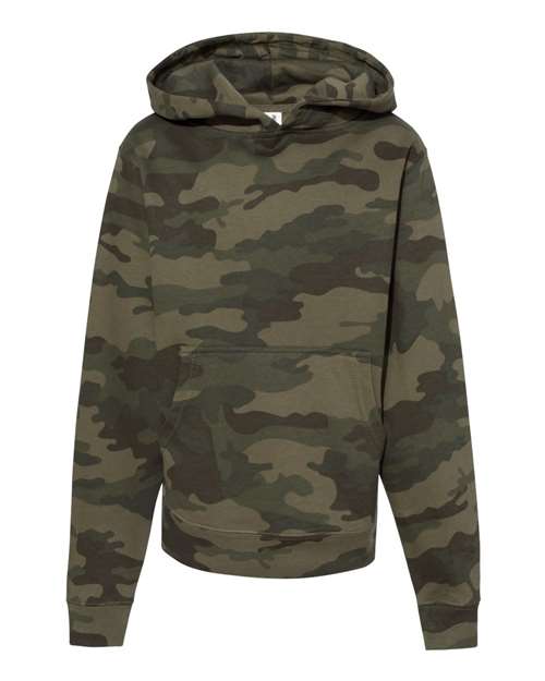 Independent Trading Co. SS4001Y — Youth Midweight Hooded Sweatshirt — Forest Camo