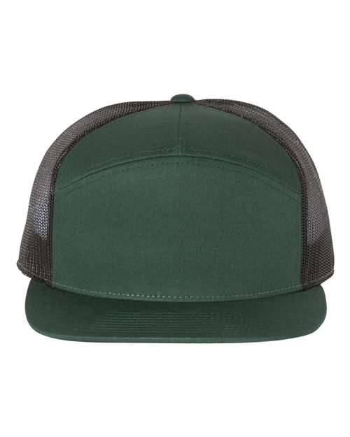 Richardson 168 — Seven-Panel Trucker Cap — Dark Green/ Black