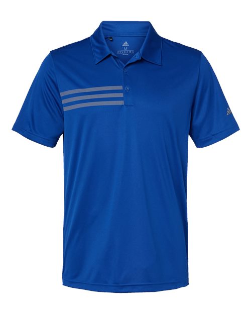 Adidas A324 — Men's 3-Stripes Chest Polo — Collegiate Royal/ Grey Three