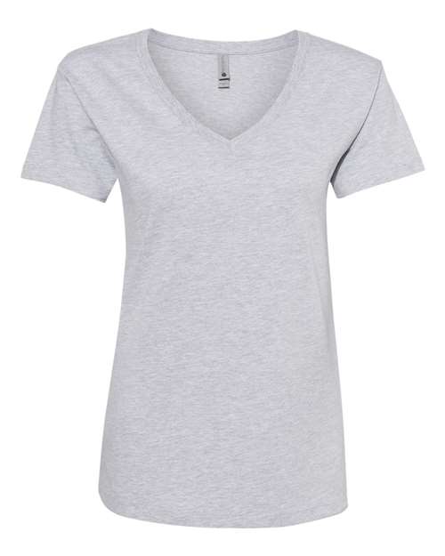 Next Level 3940 — Women’s Cotton V-Neck T-Shirt — Heather Grey
