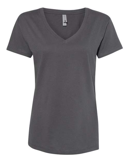 Next Level 3940 — Women’s Cotton V-Neck T-Shirt — Heavy Metal