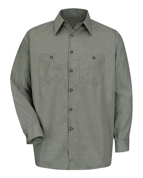 Red Kap SP10T — Men's Tall Premium Long Sleeve Work Shirt — HK-Hunter Green/ Khaki