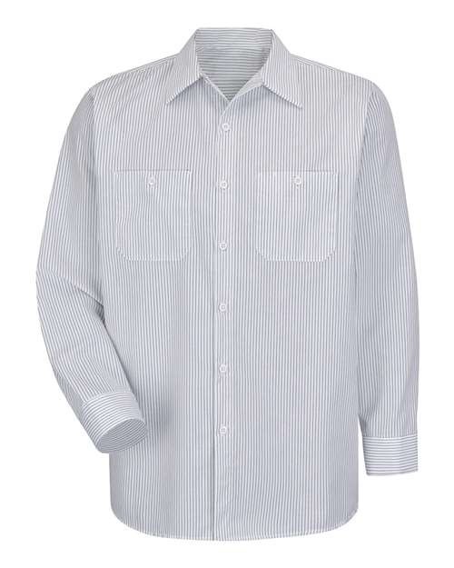 Red Kap SP10T — Men's Tall Premium Long Sleeve Work Shirt — CW-White/ Charcoal