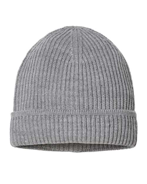 Atlantis Headwear MAPLE — Sustainable Finish Edge Cuffed Beanie — Light Grey