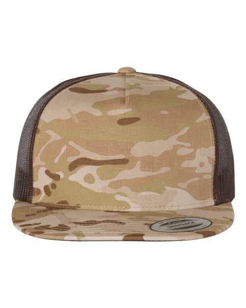 YP Classics 6006 — Classic Five-Panel Trucker Cap — Multicam Arid/ Brown