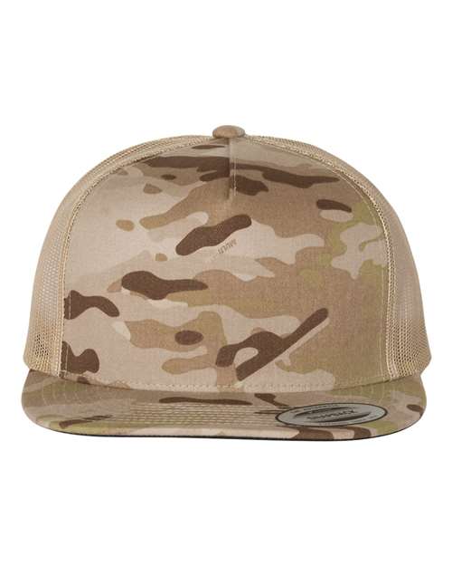 YP Classics 6006 — Classic Five-Panel Trucker Cap — Multicam Arid/ Tan