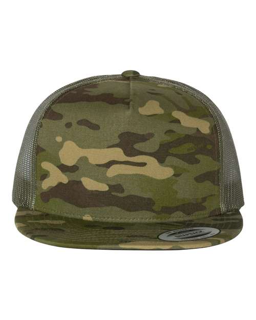 YP Classics 6006 — Classic Five-Panel Trucker Cap — Multicam Tropic/ Green