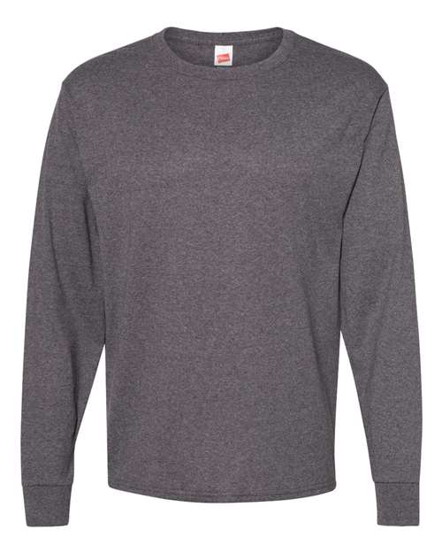 Hanes 5286 — Essential-T Long Sleeve T-Shirt — Charcoal Heather