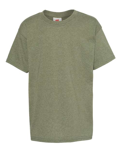 Hanes 5370 — Youth EcoSmart® T-Shirt — Heather Green