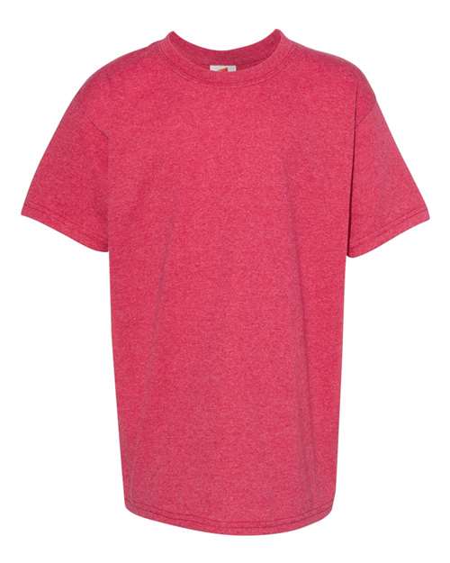 Hanes 5370 — Youth EcoSmart® T-Shirt — Heather Red