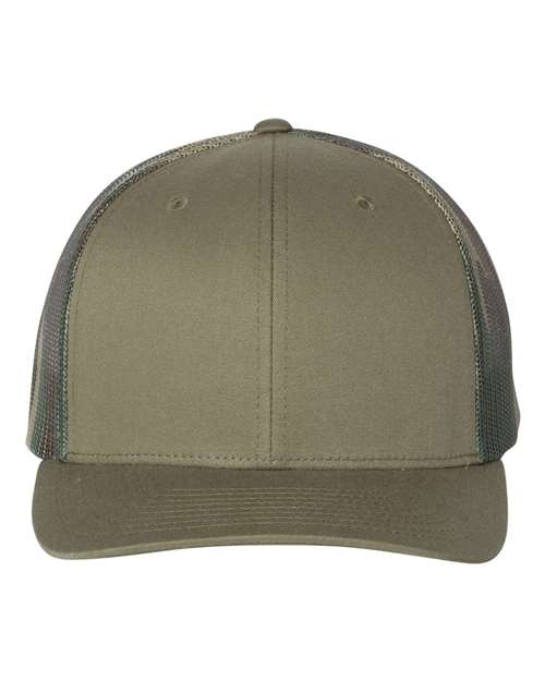 Richardson 112PM — Printed Mesh Trucker Cap — Loden/ Green Camo