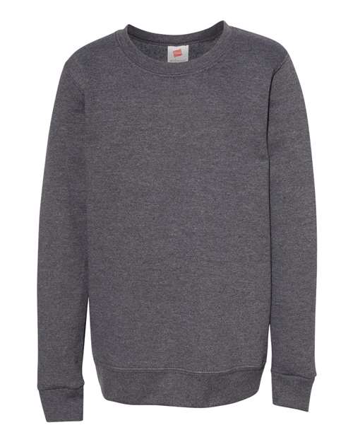 Hanes P360 — Youth EcoSmart® Crewneck Sweatshirt — Charcoal Heather