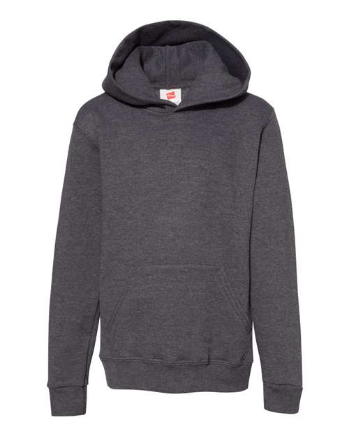 Hanes P473 — Youth EcoSmart® Hooded Sweatshirt — Charcoal Heather