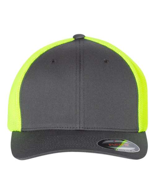 Flexfit 6511 — Trucker Cap — Charcoal/ Neon Yellow