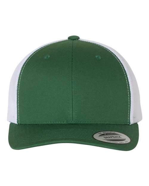 YP Classics 6606 — Retro Trucker Cap — Evergreen/ White