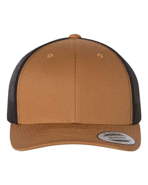 YP Classics 6606 — Retro Trucker Cap — Caramel/ Black