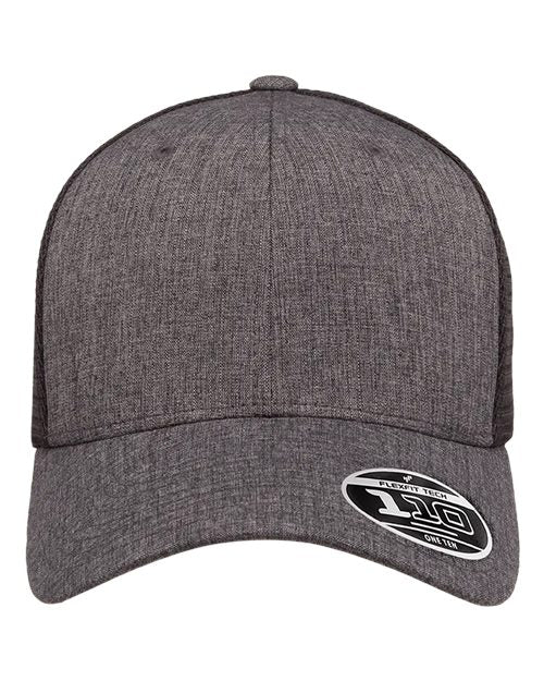 Flexfit 110M — 110® Mesh-Back Cap — Melange Charcoal/ Black
