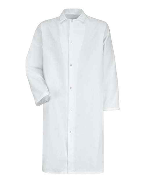Red Kap 4006 — Unisex Gripper - Front Butcher Frock - No Pockets — White