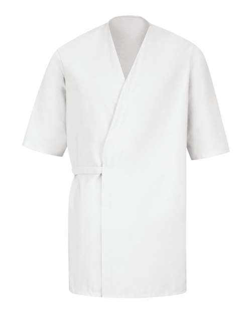Red Kap WP18 — Men's Collarless Poplin Butcher Wrap — White