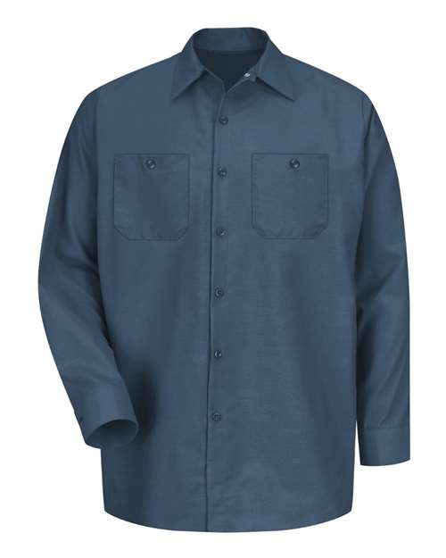 Red Kap SP14T — Men's Tall Industrial Long Sleeve Work Shirt — Dark Blue