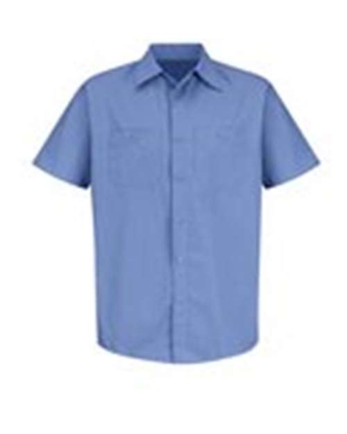 Red Kap SB22T — Men's Tall Industrial Stripe Short Sleeve Work Shirt — BS-Petrol Blue/ Navy