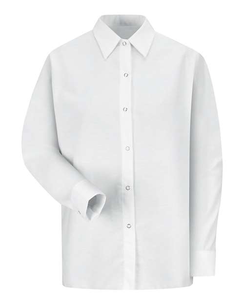 Red Kap SP15 — Women's Long Sleeve Specialized Pocketless Poplin Work Shirt — White