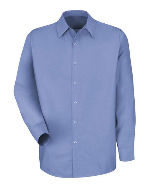Red Kap SP16T — Men's Tall Specialized Pocketless Poplin Long Sleeve Work Shirt — Light Blue