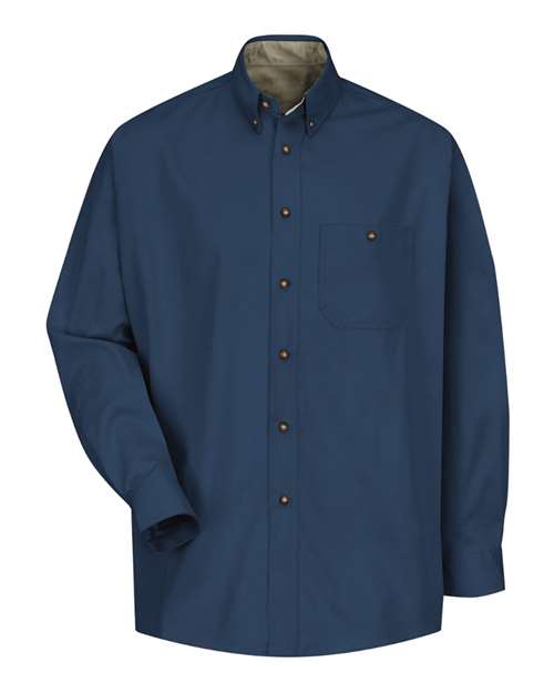 Red Kap SC74 — Men's Cotton Contrast Dress Shirt — Navy