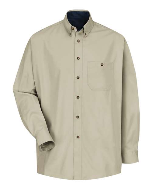 Red Kap SC74 — Men's Cotton Contrast Dress Shirt — Stone