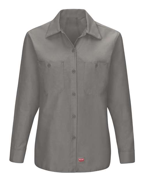 Red Kap SX11 — Women's Long Sleeve Mimix Work Shirt — Grey