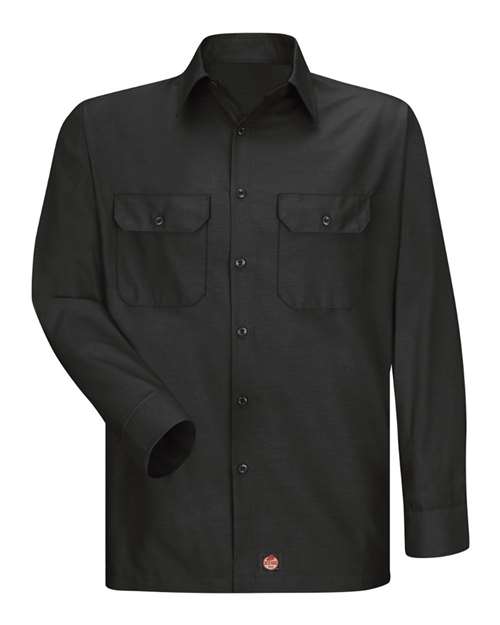 Red Kap SY50T — Men's Tall Ripstop Long Sleeve Shirt — Black