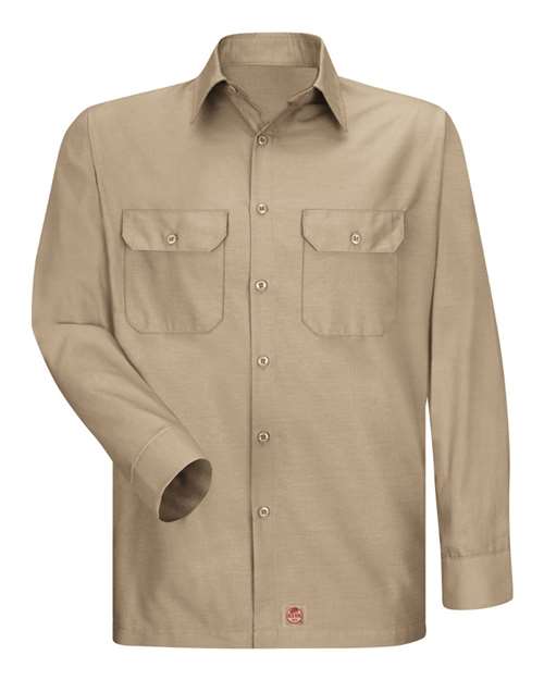 Red Kap SY50T — Men's Tall Ripstop Long Sleeve Shirt — Khaki