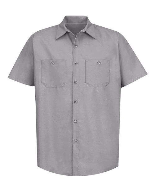 Red Kap SP24T — Men's Tall Industrial Short Sleeve Work Shirt — Silver Grey