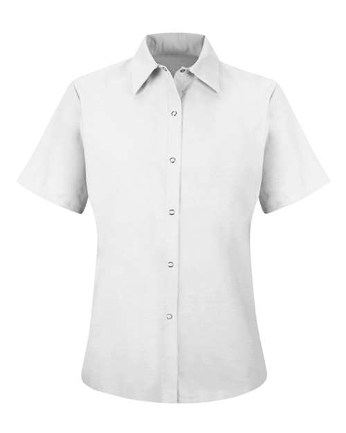 Red Kap SP25 — Women's Short Sleeve Specialized Pocketless Work Shirt — White