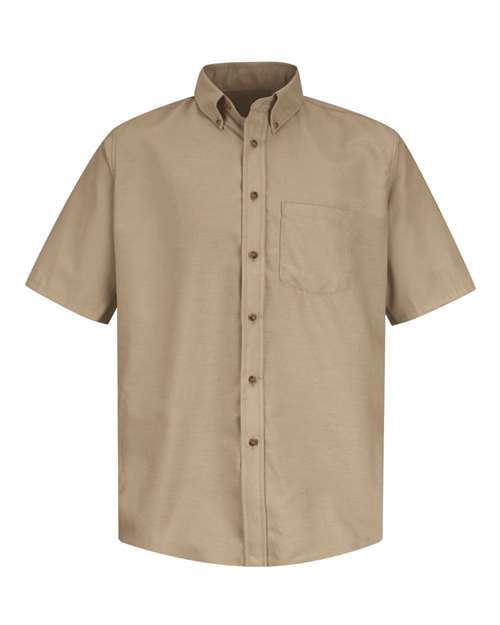 Red Kap SP80T — Men's Tall Poplin Short Sleeve Dress Shirt — Khaki