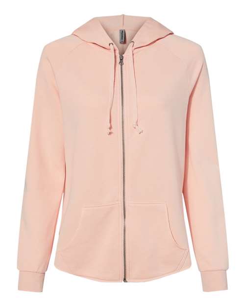 Independent Trading Co. PRM2500Z — Women's California Wave Wash Full-Zip Hooded Sweatshirt — Blush