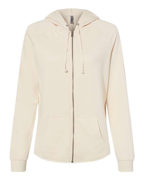 Independent Trading Co. PRM2500Z — Women's California Wave Wash Full-Zip Hooded Sweatshirt — Bone