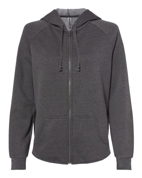 Independent Trading Co. PRM2500Z — Women's California Wave Wash Full-Zip Hooded Sweatshirt — Shadow