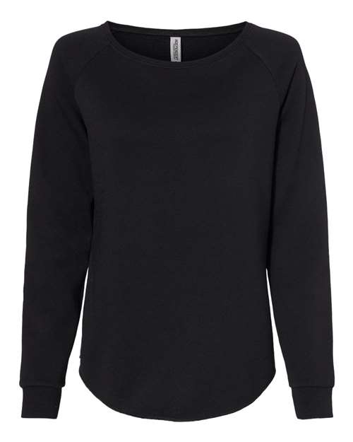 Independent Trading Co. PRM2000 — Women's California Wave Wash Crewneck Sweatshirt — Black
