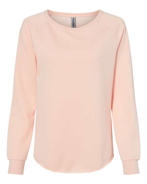 Independent Trading Co. PRM2000 — Women's California Wave Wash Crewneck Sweatshirt — Blush