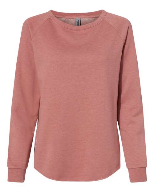 Independent Trading Co. PRM2000 — Women's California Wave Wash Crewneck Sweatshirt — Dusty Rose