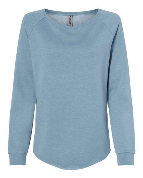 Independent Trading Co. PRM2000 — Women's California Wave Wash Crewneck Sweatshirt — Misty Blue