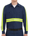 Red Kap SP14ET — Men's Tall Industrial Enhanced-Visibility Long Sleeve Work Shirt — main view