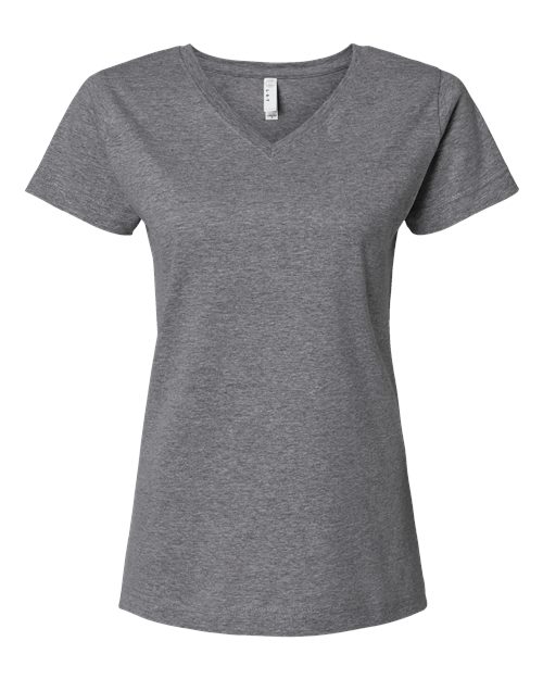 LAT 3507 — Women's Fine Jersey V-Neck Tee — Granite Heather