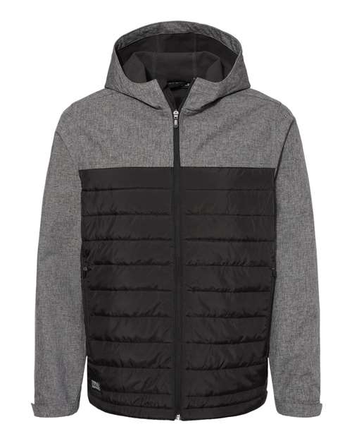 DRI DUCK 5324 — Men's Pinnacle Soft Shell Puffer Jacket — Black Heather/ Black