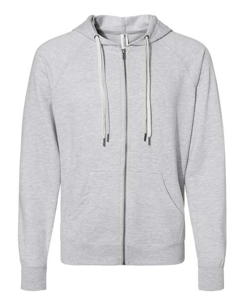 Independent Trading Co. SS1000Z — Unisex Icon Lightweight Loopback Terry Full-Zip Hooded Sweatshirt — Athletic Heather