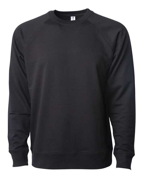 Independent Trading Co. SS1000C — Unisex Icon Lightweight Loopback Terry Crewneck Sweatshirt — Black